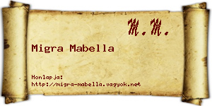 Migra Mabella névjegykártya